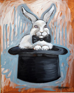 Rabbit in a Hat, Acrylic on Canvas