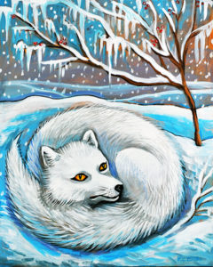 Arctic Fox, Acrylic on Canvas