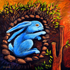 Blue Bunny, Acrylic on Canvas