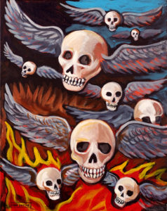 Flying Skulls, Acrylic on Canvas