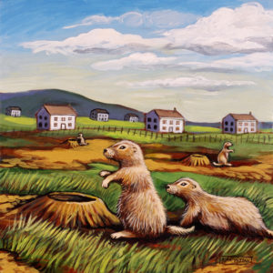 Prairie Dog Colony, Acrylic on Canvas