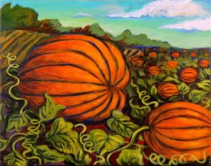 Pumpkin Farm, Acrylic on Canvas