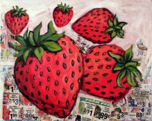 Strawberry Flavor, Acrylic on Canvas