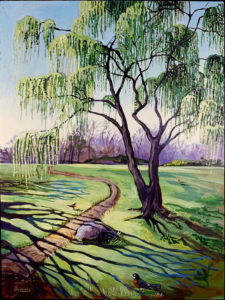 Weeping Willow, Acrylic on Canvas,