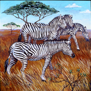Zebras, Acrylic on Canvas